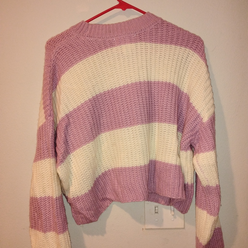 Jessica Simpson Lavender and Cream Striped Sweater